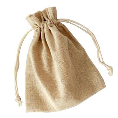 China Custom Natural Hessian Handled Hessian Drawstring Bag Small Hessian Drawstring Gift Brown Twine Pouch Wholesale Large for sale