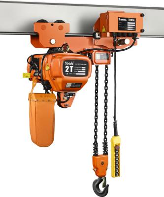 China Construction Material Stores Yeelo Supply Low Bridge 2ton Clear Electric Wire Rope Rolling Hoist for sale