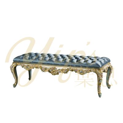 China Hand Painted Yips The Classic Bench Rose Series Handpainted Rose Pattern French Bedroom Furniture LD-1406-1209 for sale