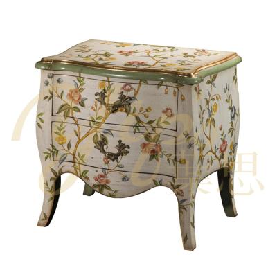 China hand painted & Antique Yips LD-1503-1303 Hand Painted Floral Antique-Look Pattern France Style Classic Luxury Night Stand for sale