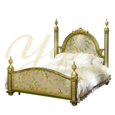 China Hand Painted Yips LD-1203-0086 Rose Princess Series Handpainted Rose Model Bedroom Furniture 1.8m Luxury Classic Bed for sale