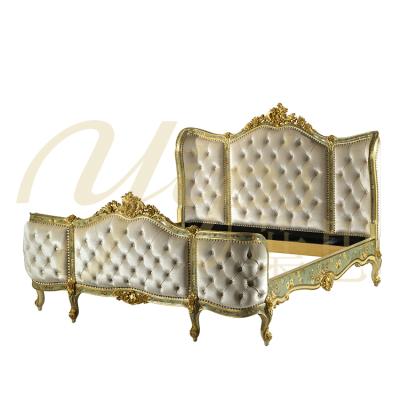 China Hand Painted Yips European Style LD-1903-1797 Floral Luxury Hand Painted Pattern Bedroom Furniture 1.8m Classic Bed for sale