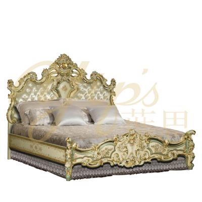 China Hand Painted Yips LD-1203-0145 Rose Series Handpainted Rose Pattern French Luxury Classic Bedroom Furniture 2m Bed for sale