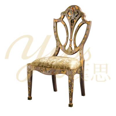 China Hand Painted Yips Side Chair The LD-1203-0111 Rose Princess Series Handpainted Rose &Bird Pattern Bedroom Furniture Classic Dressing for sale