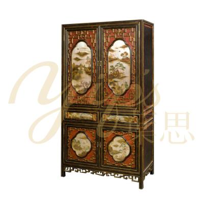 China Hand Painted Yips Classic Style Chinoiserie Landscape LD-1403-1129 Style Bedroom Furniture LD-1403-1129 Wardrobe for sale