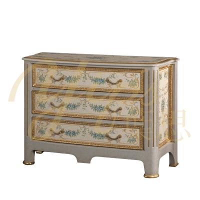 China Yips Hand Painted Blue Rose Pattern Classical Livingroom Side Cabinet Series LD-1803-1677 Blue-Pink for sale