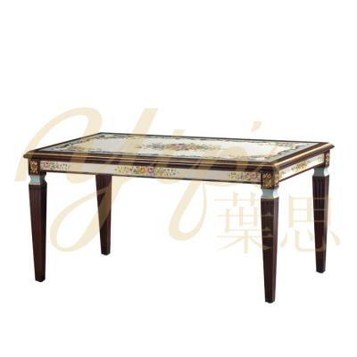 China Hand Painted Yips LD-1906-1838 American Series Solidwood Carving Hand Painted Floral Pattern Living Room Coffee Table for sale