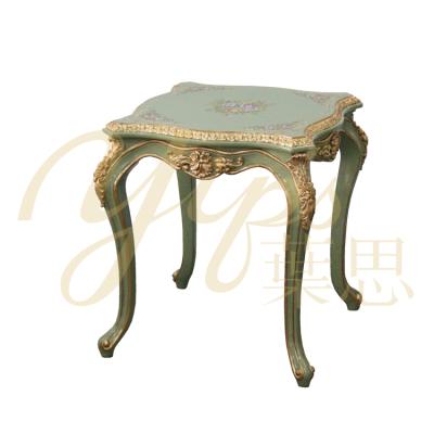 China Hand Painted Yips LD-2005-1881 Lushgreen Series Resin Carving Pattern Hand Painted Floral Living Room Luxury End Table for sale