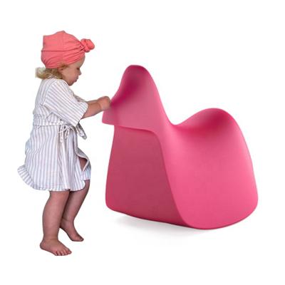 China Modern Modern Fiberglass Horse Shape Fancy Kids Sneak Low Animal Child Stool Chair For Living Room for sale