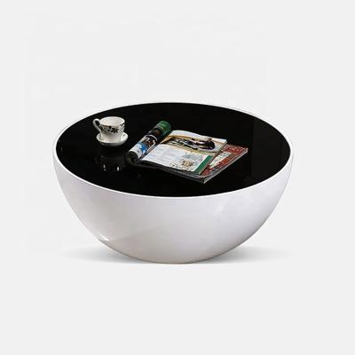 China Modern Round Fiberglass Coffee Table Large Round Shape Fiberglass Round Coffee Table Coffee Tea Side Table With Tempered Glass Top à venda