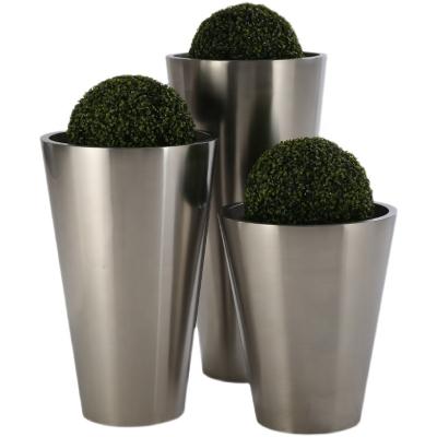 中国 Custom 304 Stainless Steel Plated Modern Outdoor Round Flowerpot Garden Planter 販売のため