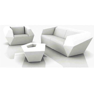 中国 Outdoor Fiberglass Diamond Garden Sofa Modern Fiberglass Faz Moludar Diamond Garden Sofa Set Outdoor Sofa With Cushion Sectional 販売のため