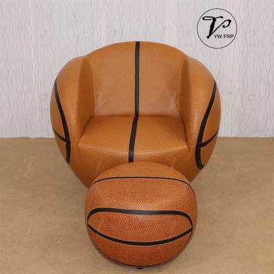 China Creative Design Corner Sofa Basketball Grain Living Room Single Lazy Sofa Fiberglass Lounger zu verkaufen