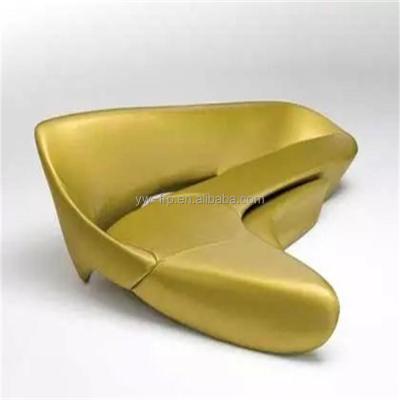 China Nordic Style Furniture Sofa Bed PU Living Room Moon-shape Leather Sofa For Living Room for sale