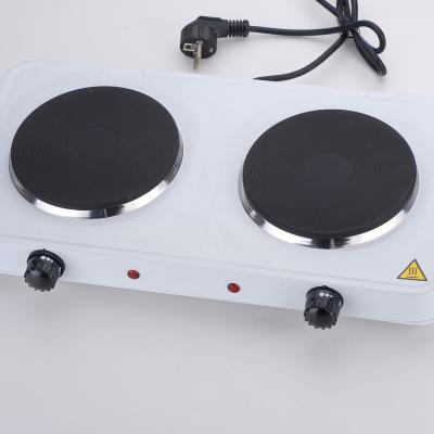 China 2000W Adjustable Temperature Kitchen Appliances Double Electric Home Cooking Hot Plate With Coil Heating Tube For Family Cooking for sale