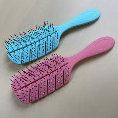 China For Home Use Wheat Straw Plastic Egg Shape Tangle tezer Detangling Scalp Massage Eco-friendly Biodegradable Hair Brush For Curly Hair for sale