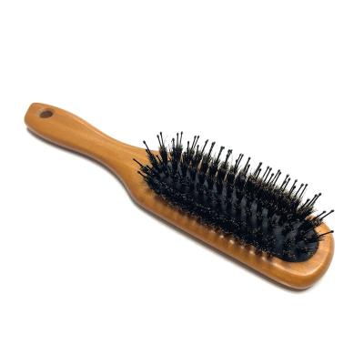 China Wholesale High Quality Amazon Boar 4g Bristle Hair Comb Wooden Custom Hair Brush High Quality Hair Brush for sale