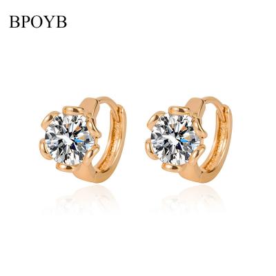 China BPOYB Romantic Luxury Brass Income India Accessories Hawaiian Jewelry 18 Carat Gold For Women Dangle Flower Circle Bird Earings for sale