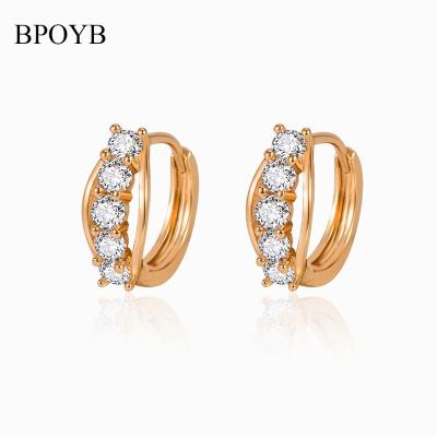 China FASHIONABLE BPOYB Trending Ethiopian Minimalist Personalized Fine Saudi Gold Engaged Rose Hoop Earrings Wedding Geometr Earrings for sale