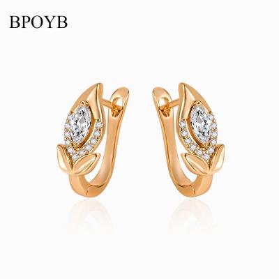 China BPOYB TRENDY Zircon Bridal Jewelry Dropshipping Custom Circle Tulips Flower Earrings Nickel Crystal Earrings Stone Free for sale