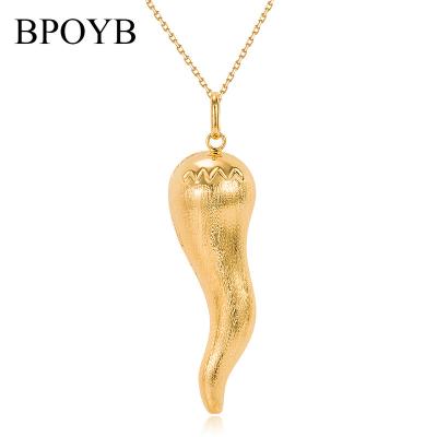 China BPOYB Factory Wholeasle Mens Womens Jewelry Necklace TRENDY 2021 Design Pure Gold Plated Pepper Pendant Chain for sale