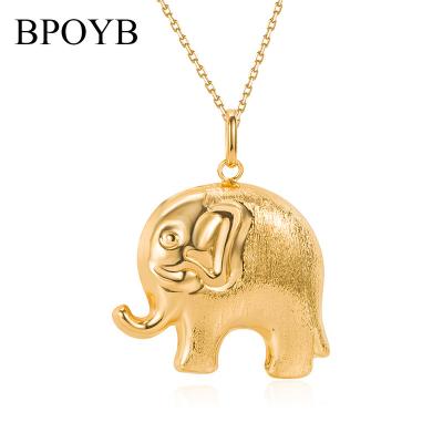 China 2021 TRENDY BPOYB Big Elephant Trunk Up Necklace Pendants Charms Pvd Gold Plated High Quality Fashion Hip Hop Jewelry for sale