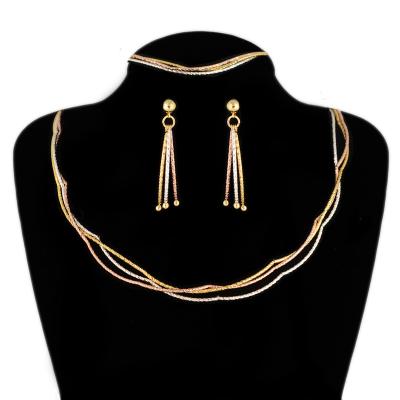 China BPOYB Romantic Stunned Luxury Rose Gold Rhodium Plated Bridal Wedding Jewelry Set Tricolor Women Jewelry Supplies for sale