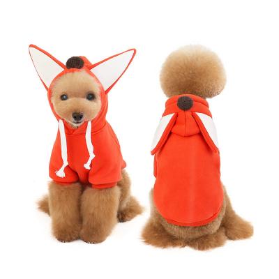 China Fashion Design Warm And Soft Cotton Shear Dog Clothes With Hood Ears , Dog Fox Hoodies for sale