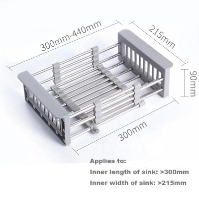 China Adjustable Freestanding Extension Dishwashing Drying Rack Retractable Drainage Basket , Sink Dishwashing Drying Rack Is Equipped With Retract for sale