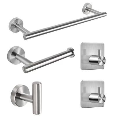 China Stainless Steel Viable Hot Selling Towel Rack Coat Hat Hook Silver Wall Mounted Towel Rack For Bathroom Living Room for sale