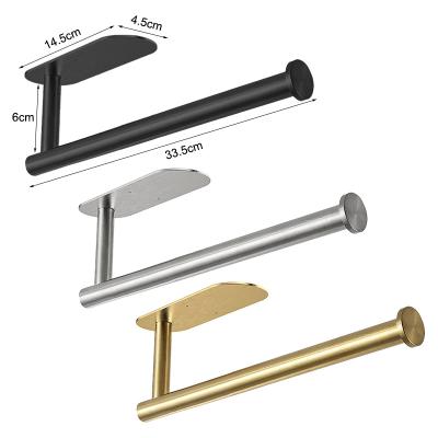 China 304 Stainless Steel Stand Holder Toilet Paper Towel Holder Tissue Roll Viable Adhesive Paper Hanger For Kitchen Bathroom Free Nail for sale