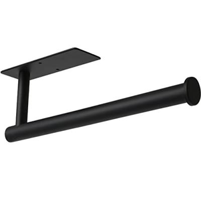 China Amazon Matte Black Toilet Paper Roll Standable Hot Bathroom Adhesive Paper Towel Holder With Shelf for sale