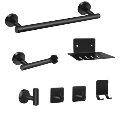 China Amazon Heater Stainless Steel Bathroom Hardware Set Hot Black Towel Rack for sale