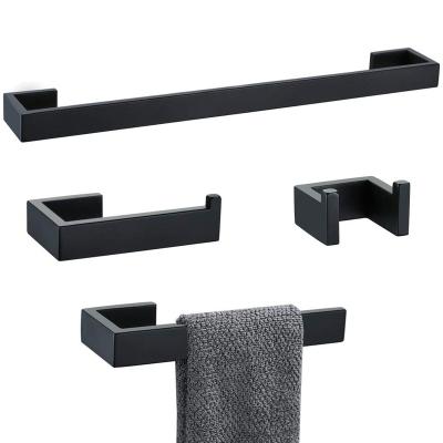 China Amazon Hot Bath Heater Towel Rack Fashion Sus 304 Bathroom Accessories Towel Rack Shelf Holder Black Wall Mounted for sale