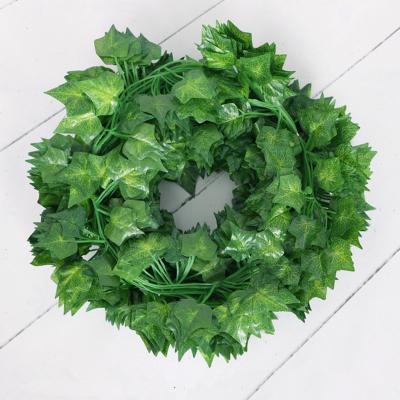 China Art Decor Green Plants Simulation Artificial Plant Ivy Vine Ring Leaf Wall Wedding Yard Roof Hanging Decoration for sale