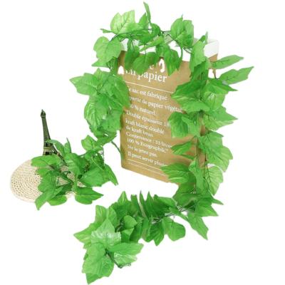 China Art Decor Artificial grape leaves 66 vine simulation plants hanging ring leaf wall wedding yard roof artificial decoration for sale