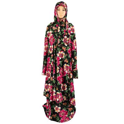 China Wholesale African Abaya Islamic Maxi Dress Clothing Girl Printed Robe Muslim Long Sleeve Robe Lace Fashion Dress for sale