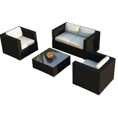 China Weather Proof Metal Frame Backyard Furniture Garden Wicker Outdoor Sectional Sofa Set Rattan Patio Furniture for sale