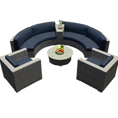 China Outdoor Weather Proof Garden Set Park Garden Semicircle Sofa Set Outdoor Cafe Restaurant Combination Sofa for sale