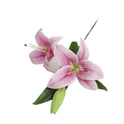 China Wholesale High Quality Natural Touch Hand Smelling Artificial Lily Flower With Long Stem For Wedding Decoration for sale