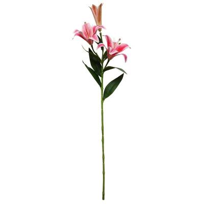 China Natural Hot Artificial Lily Flower Decoration For Home Product Touch Table Layout Real Touch Lily Flower for sale