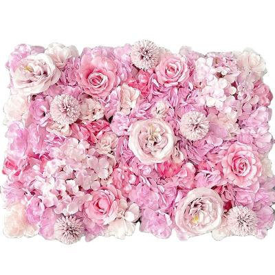 China Beautiful Direct Sales Artificial Flower Colorful Silk Rose Flower Wall Hot Sale Wedding Home Decor for sale