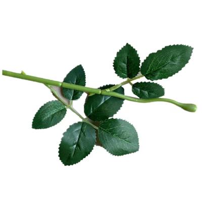 China Silk+Plastic Plant Direct Artificial Stem Plants Artificial Rose Flower Stems With Leaves for sale