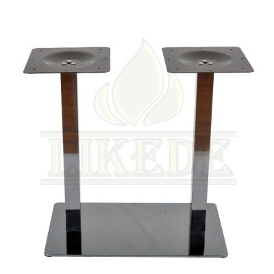 China New Titanium Stainless Steel Dining Table Base Modern Black Pedestal Base Glass Table Top Base for sale