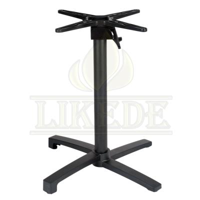 China Matte black base metal pedestal table folding table foldable aluminum outdoor base folding table frame for sale