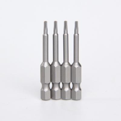 China 1/4 inch/6.35 mm 50mm Hexagonal Special Hot Selling Torx Alloys T8 Screwdriver Star Bit Steel Torx Security Tools for sale