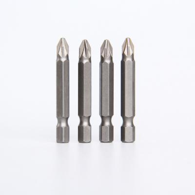 China 1/4 Inch / 6.35 mm Hex Factory Sale Good Quality 50mm PZ2 Screw Bit Magnetic Pozidriv Screwdriver Bit for sale