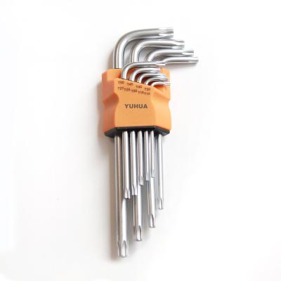 China Hot Sale Torx T10 - T50 End Star Wrench Allen Wrench Hex Key Set S2 Torx Tool Steel for sale