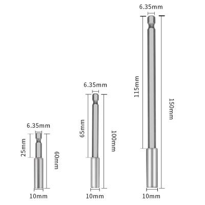 China 1/4 Inch/6.35 Mm 1/4 Hex Shank Magnetic Hex Shank Universal Use Extension Socket Bit Holder For Power Tool Switch Screwdriver Bit for sale