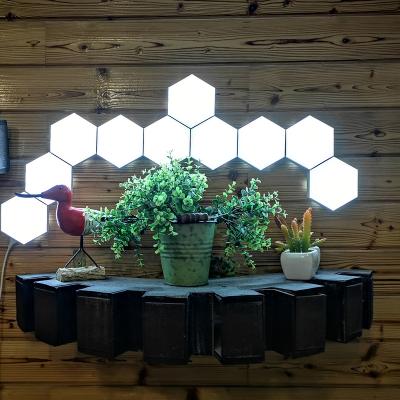 China Minimalist Quantum USB Modular Led Lights DIY Touch Hexagon Light White Smart Lighting Magnetic Panel for sale